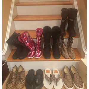 Coach Women's Brown Signature Slip-On Shoes